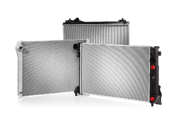 Engine cooling radiator and connecting elements for Volvo