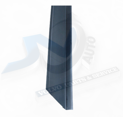 Trim moulding, Glas Windscreen right A-pillar plastic coated black stainless for Volvo 39992707 , 39993954 , 39968680 , 39992708 , 39968688 , 39992711 , 39968694 , 39968674 , 39968698 , 39968700 , 39992712