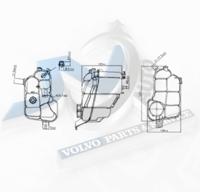 Expansion tank, Coolant for Volvo 30680909, 30792150, 31200320