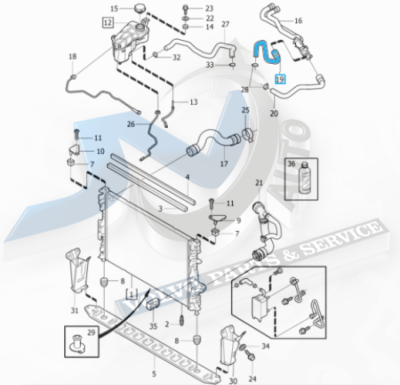 Heater hose Outtake Cylinder head - Firewall for Volvo 30792833