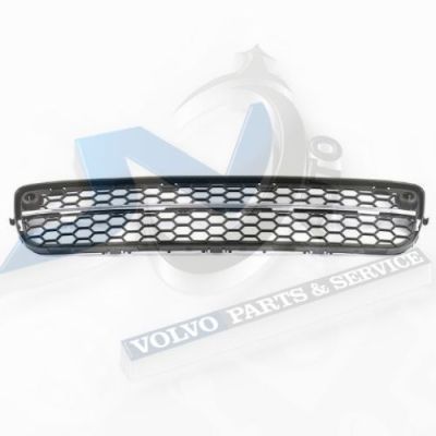 Lower middle grille front bumper with parking sensors and chrome strip for Volvo 30790177