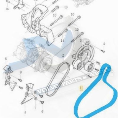 Ribbed belt for integrated starter-generator (ISG) for Volvo 31430737, 32146438, 32292873, 32292877, 32325010